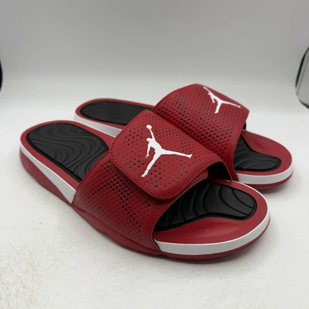 Nike Air Jordan Hydro 5 Slides Sandals Mens Sz 9 Red/White Slip On 820257-601